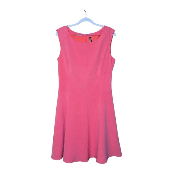 MARC NEW YORK ANDREW MARC Coral Sleeveless Dress with Slip & Zipper Back Size 10 - Picture 1 of 12